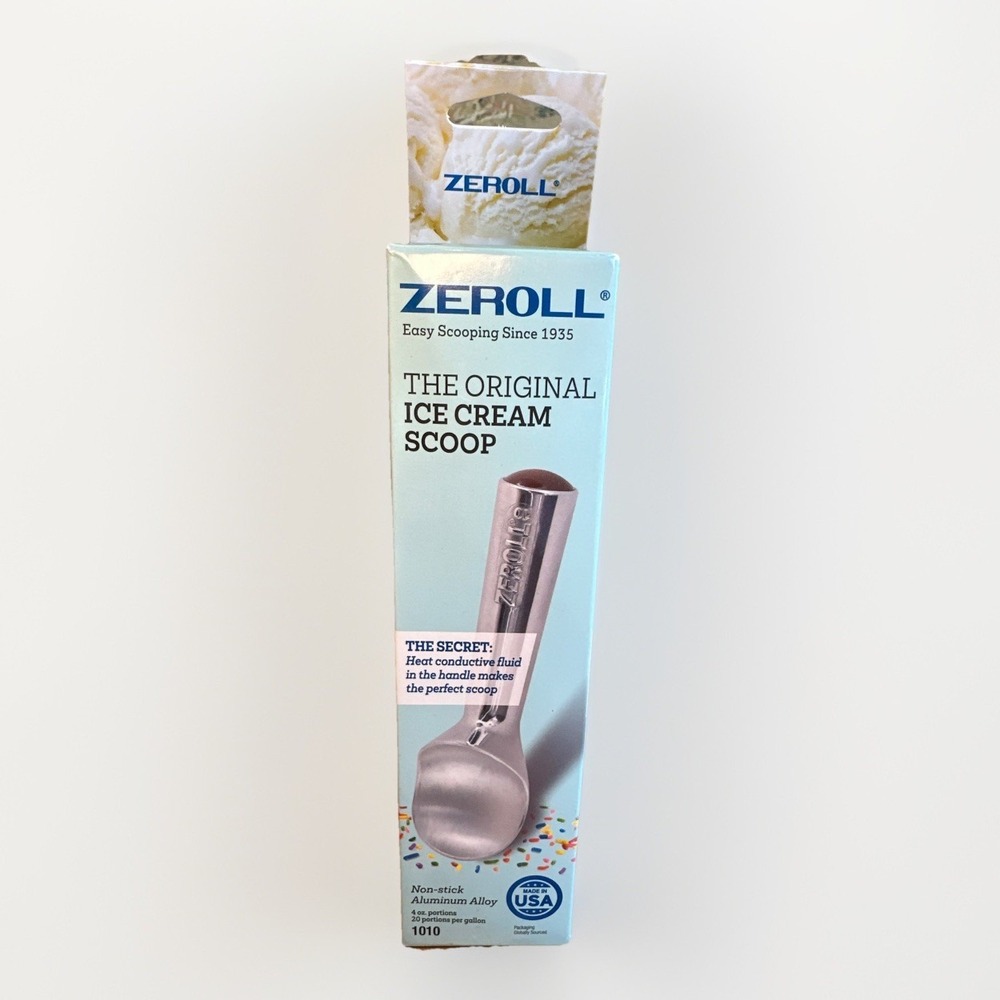 Zeroll Ice Cream Scoop with Unique Liquid Filled Heat 4-Ounce, Silver New